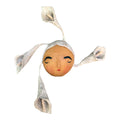 La Sandra Floral Coconut Mask, Mexican Folk Art Wall Hanging, Hand Painted Flowers